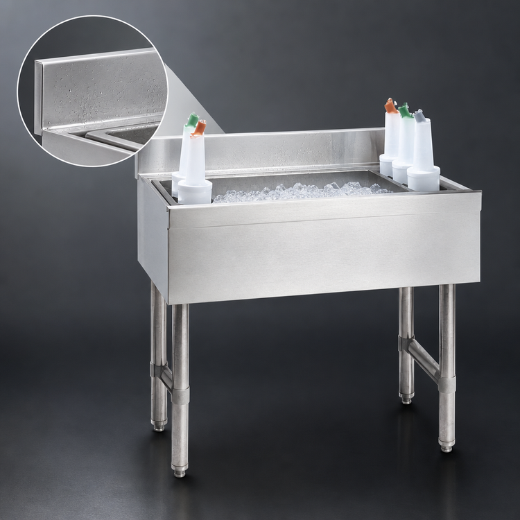 Product image #4 for Advance Tabco Special Value 24-Inch Stainless Steel Cocktail Unit with 12-Inch Deep Ice Bin