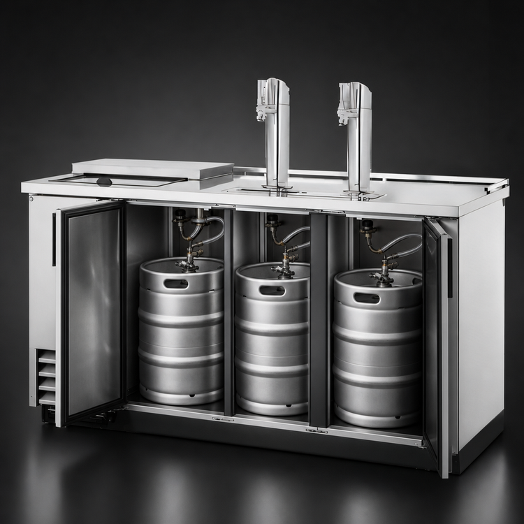 Product image #4 for True Club Top Draft Beer Cooler, 3 Half-Barrel Keg Capacity, 2 Columns