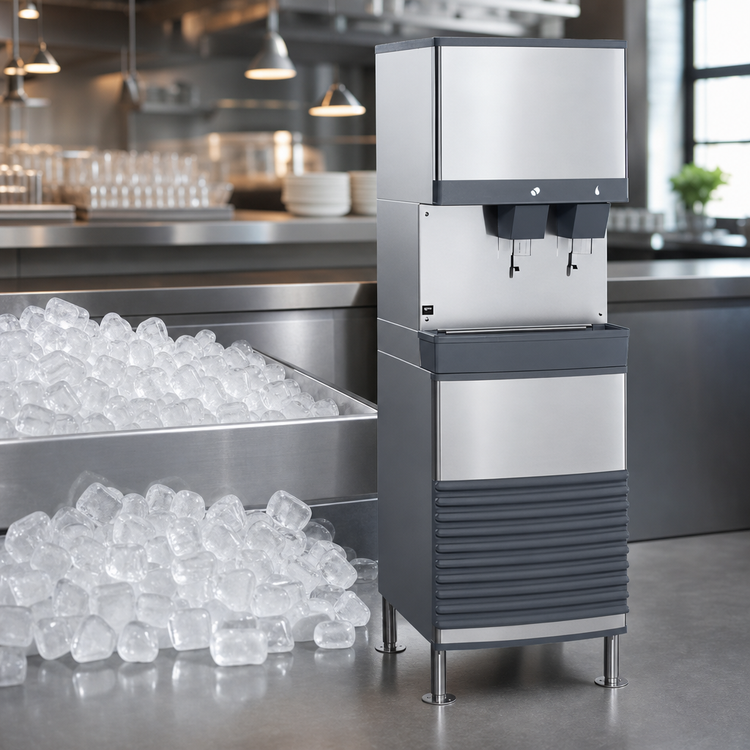 Product image #4 for Follett Symphony Plus 25FB414W-L Freestanding 425 lb. Water-Cooled Chewblet Ice and Water Dispenser with Lever Dispense