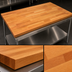 Thumbnail image #4 for Boos Block American Cherry Edge Grain Kitchen Countertop, 48 x 38 x 1-1/2 Inch Thick, Flat, Oil Finish