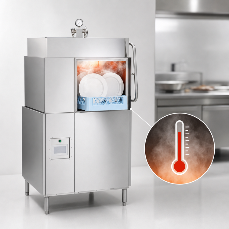 Product image #4 for Champion Genesis DH-6000 Universal Single-Rack High-Temperature Door-Type Dishwasher, 60 Racks/Hour