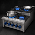 Thumbnail image #4 for Comstock-Castle SUFHP24 24-Inch Countertop Gas Step-Up Saute Hotplate with 4 Burners