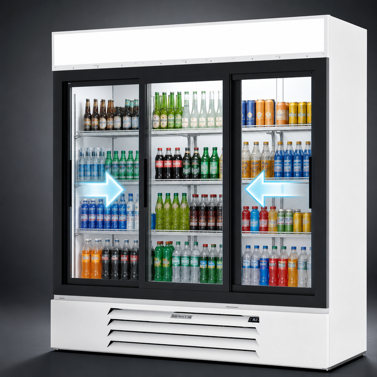 Product image #4 for Beverage-Air MarketMax Three-Section Reach-In Glass Door Merchandiser Refrigerator