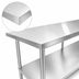 Thumbnail image #4 for Sapphire 108-Inch x 24-Inch Stainless Steel Work Table with Undershelf, 16-Gauge 304 Top