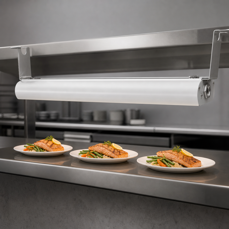 Product image #4 for Vollrath 72-Inch Unlighted Low Profile Strip Heat Lamp, White Hammer Powder Coat, 120V