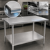 Thumbnail image #4 for John Boos Stallion 84-Inch x 30-Inch 16-Gauge Stainless Steel Work Table with Stallion Edge and Adjustable Undershelf
