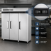 Thumbnail image #4 for Turbo Air M3 3-Section Reach-In Solid Door Freezer with Top Mount Compressor, 65.8 Cu. Ft.