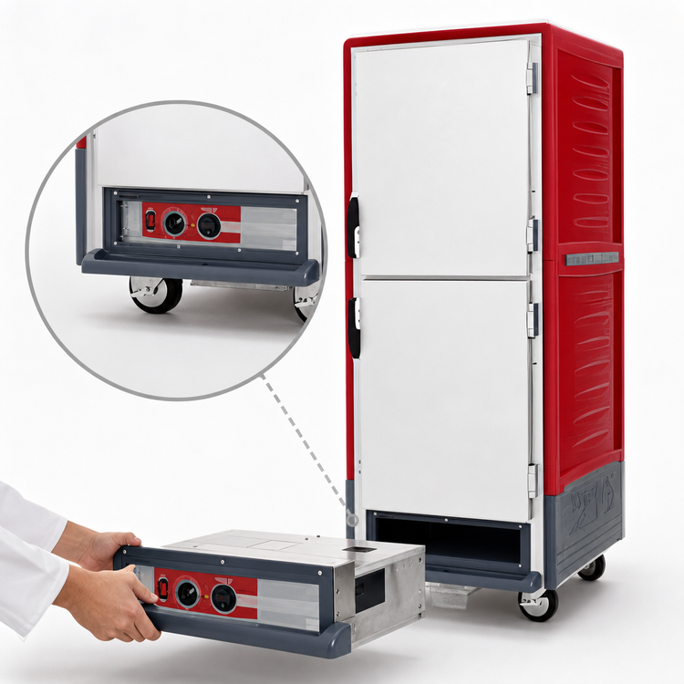 Product image #4 for Metro C5 3 Series Full-Height Mobile Heated Holding Cabinet with Dutch Insulated Aluminum Doors, 34 Full-Size Pan Capacity