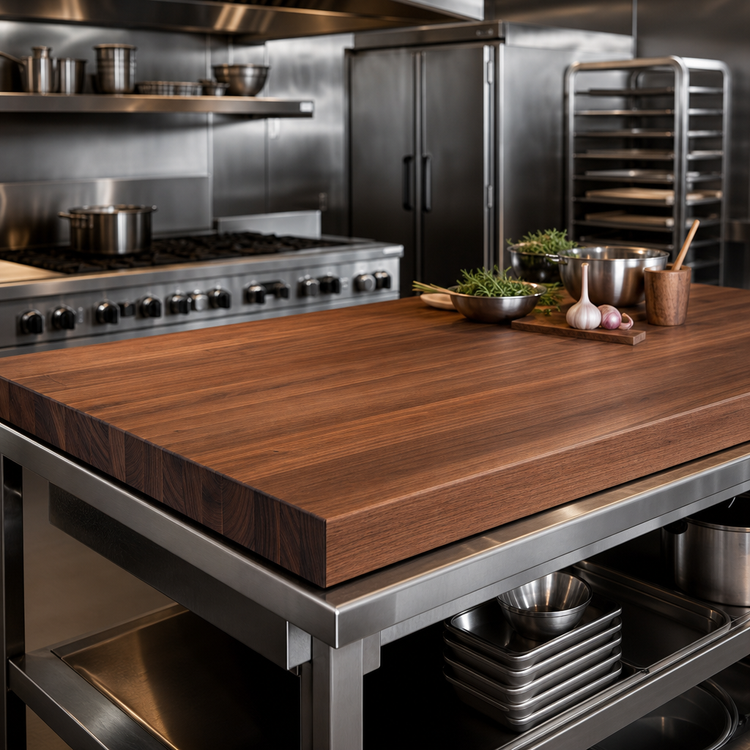 Product image #4 for Boos Block American Black Walnut Edge Grain Kitchen Countertop with Varnique Finish, 72 x 48 x 2-1/4 Inches