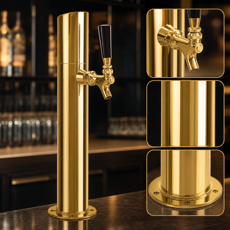 Product image #4 for Skyline 1-Faucet Countertop Glycol-Cooled Draft Beer Tower with PVD Brass Finish