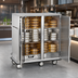 Thumbnail image #5 for FWE P-Series Electric Heated Banquet Cart Holding Cabinet with Double Doors, 120 Covered Plate Capacity