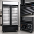 Thumbnail image #4 for Atosa Two-Section Glass Door Refrigerator Merchandiser, 28.5 Cu. Ft., Bottom-Mount Self-Contained, Black
