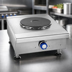 Thumbnail image #4 for Imperial (Middleby) IHPA-1-12-E Electric Countertop Hot Plate, 12-Inch, 1 Round Solid Element, Infinite Controls, Stainless Steel, 4-Inch Legs