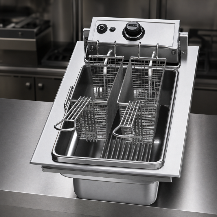 Product image #4 for Wells Drop-In Electric Single-Pot Fryer with Thermostatic Controls, 15 lb Capacity