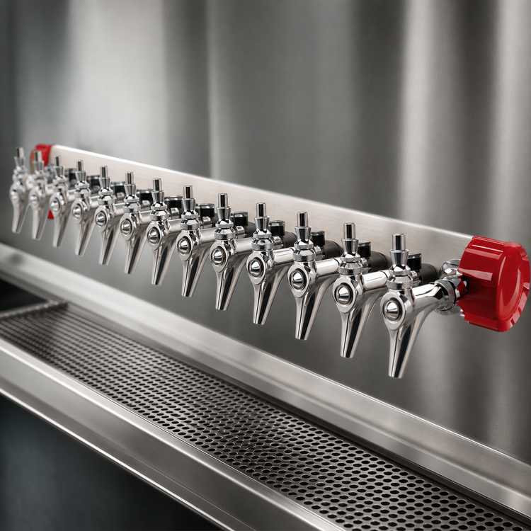 Product image #4 for Micro Matic Kool-Rite 36-Inch Wall-Mount Glycol-Cooled 12-Faucet Short-Shank Insert Module