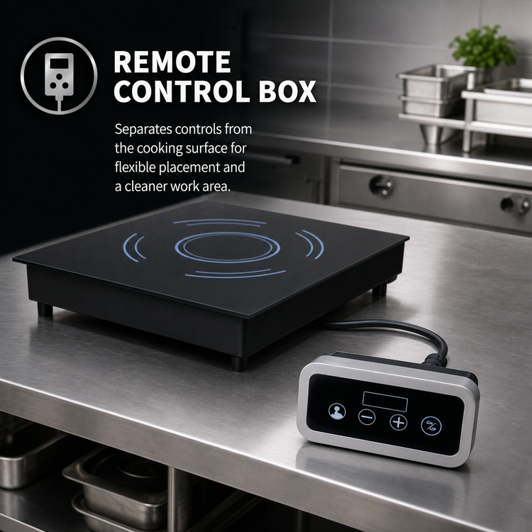 Product image #4 for Admiral Craft Drop-In Single-Burner Induction Cooktop with Remote Control Box, 120V