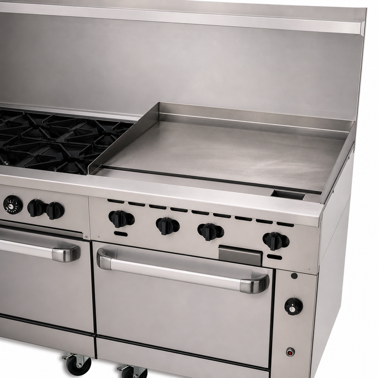 Product image #4 for Vulcan Endurance 60-Inch Gas Restaurant Range with 4 Open Burners, 36-Inch Griddle, Standard Oven and Convection Oven