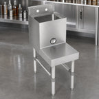 Thumbnail image #4 for John Boos UBBS-2118 Freestanding Stainless Steel Underbar Blender Station with Dump Sink and Integrated Blender Shelf, 18-Inch Wide