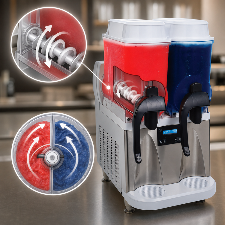 Product image #4 for BUNN Ultra NX Countertop Frozen Beverage Dispenser, Double 3-Gallon Bowls, Pull & Hold, Stainless/White, 120V