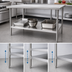 Thumbnail image #4 for Advance Tabco 108-Inch x 24-Inch Stainless Steel Flat Top Work Table with Adjustable Undershelf