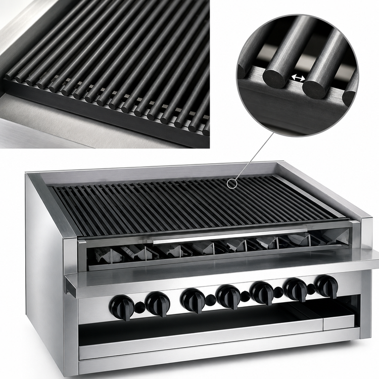 Product image #4 for MagiKitch'n APM-RMB-672 72 Inch Low Profile Radiant Gas Charbroiler