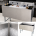 Thumbnail image #4 for Omcan 36-Inch Freestanding Stainless Steel Bar Ice Bin with 12-Inch Deep Bowl, Bottle Holder, and 3-Inch Backsplash
