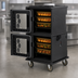 Thumbnail image #5 for Cambro Ultra Camcart 2-Compartment Front-Loading Heated Top-Door Food Pan Carrier, Heavy-Duty Casters, 110V, Black