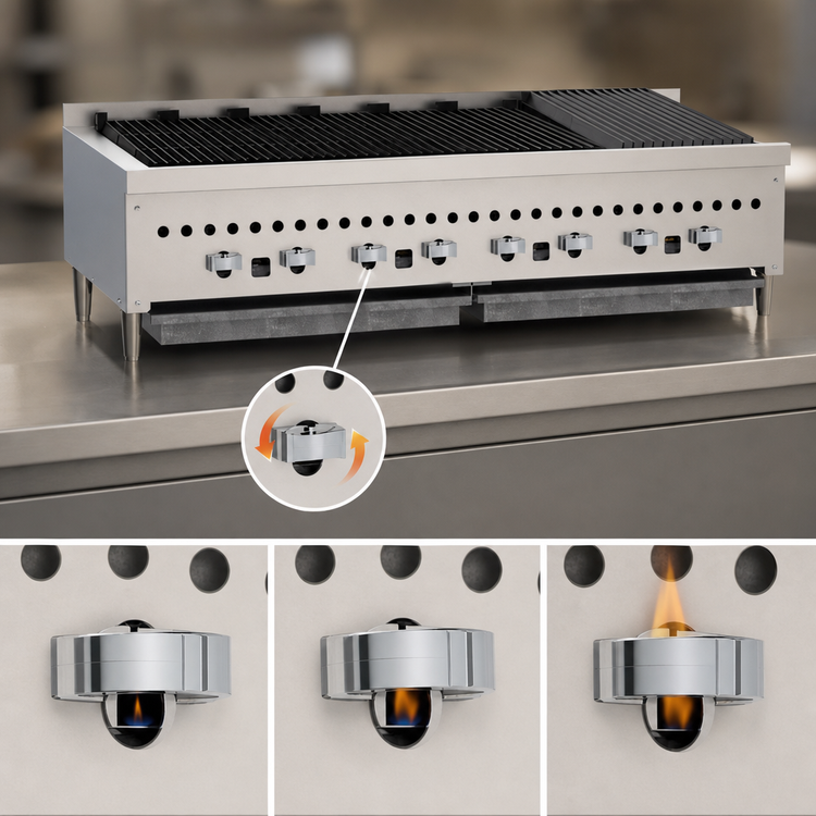 Product image #4 for Vulcan VCCB47 46-3/4 Inch Wide Countertop Gas Charbroiler, 8 Burners