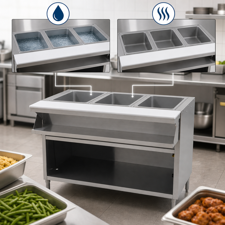 Product image #4 for Spec-Master 48-Inch Electric Sealed Well Hot Food Table with Open Front, 3 Wells