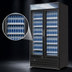 Thumbnail image #4 for Everest Refrigeration 2-Section Reach-In Glass Door Merchandiser Refrigerator, 36 Cu. Ft., Bottom-Mounted Self-Contained, Black