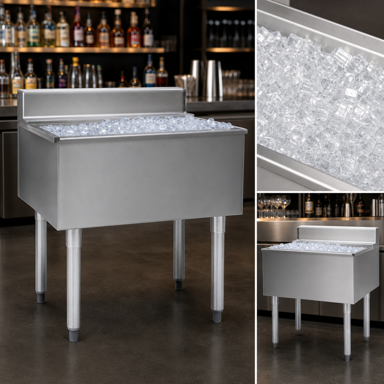 Product image #4 for Eagle Group 2200 Series 42 Inch Underbar Ice Bin/Cocktail Unit with 7-Circuit Cold Plate, 180 lb Capacity
