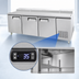 Thumbnail image #4 for Atosa 93-Inch Three-Section Refrigerated Pizza Prep Table with Side-Mounted Self-Contained Refrigeration, 3 Doors