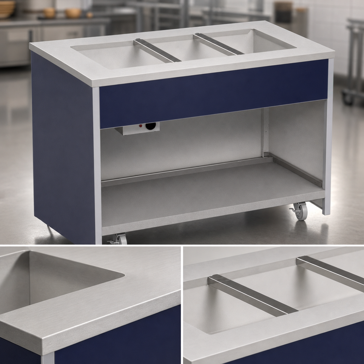 Product image #4 for Atlas Metal INFH-2 Mobile Hot Food Unit with 2-Pan Capacity