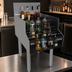 Thumbnail image #4 for Glastender Free-Standing Stainless Steel Underbar Liquor Steps, 18 Inch Wide x 29 Inch Deep, 5-Level