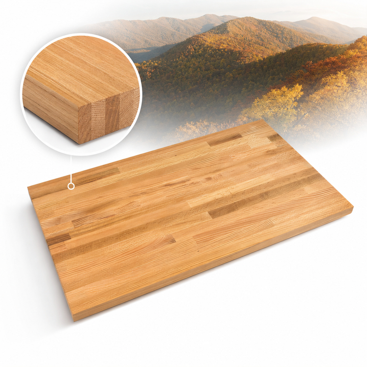 Product image #4 for John Boos Appalachian Blended Edge Grain Red Oak Island Countertop, 96 x 30 x 1-1/2 Inch, Varnique Finish