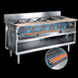 Thumbnail image #4 for La Rosa Electric Water Bath Hot Food Table, 48 x 32 Inch, Three 12 x 20 Openings, Open Cabinet Base