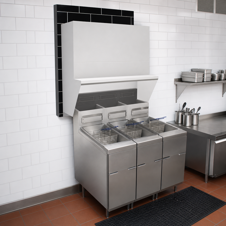 Product image #5 for Avtec SimpleSpec 54-Inch Type I Wall-Mount Fryer Hood for 3 Fryers