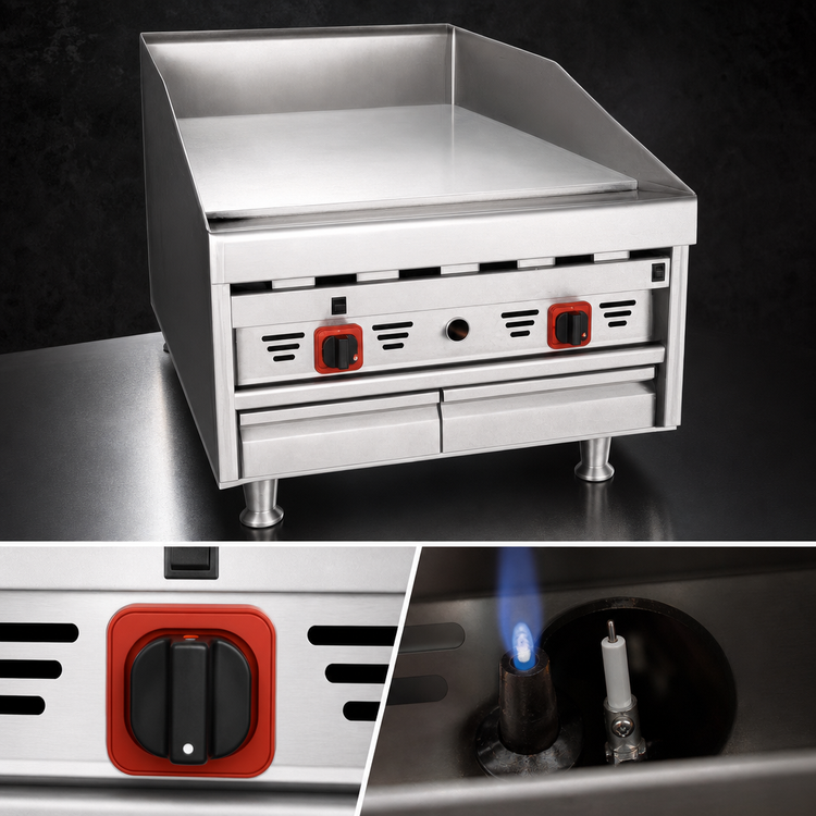Product image #4 for MagiKitch'n MKG24 24-Inch Countertop Gas Griddle with Solid State Thermostat