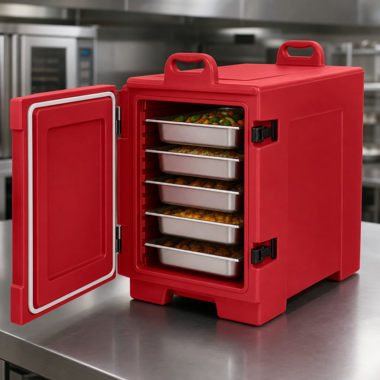Product image #4 for Cateraide Insulated Front-Load Food Pan Carrier, 5-Pan Capacity, Red