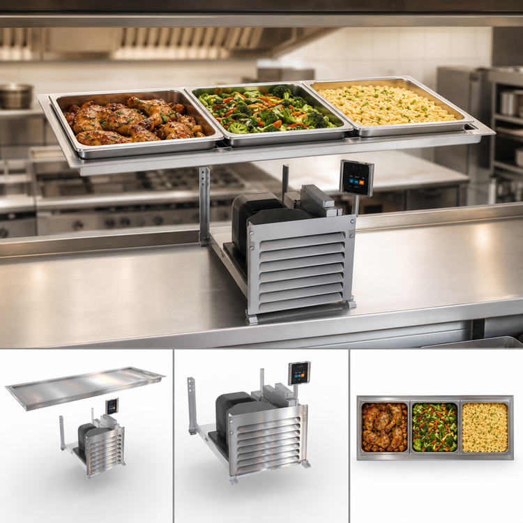 Product image #3 for Duke HotFrost HTO2-SL 55" Hot Top Slim Line Recessed Overshelf Warmer