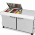 Thumbnail image #4 for Turbo Air PRO Series 60-1/4-Inch Two-Section Sandwich/Salad Mega Prep + Work Station Refrigerated Prep Table with Flat Lid