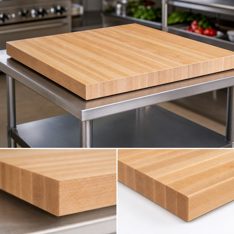 Product image #4 for Boos Block 48" Square Edge-Grain Maple Kitchen Countertop, 3" Thick, Varnique Finish