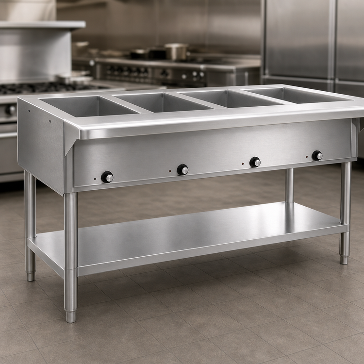 Product image #4 for Eagle Group DHT5-208-3 Electric Hot Food Table, Open Base, 5 Dry Wells, 79-Inch, 208V Three-Phase