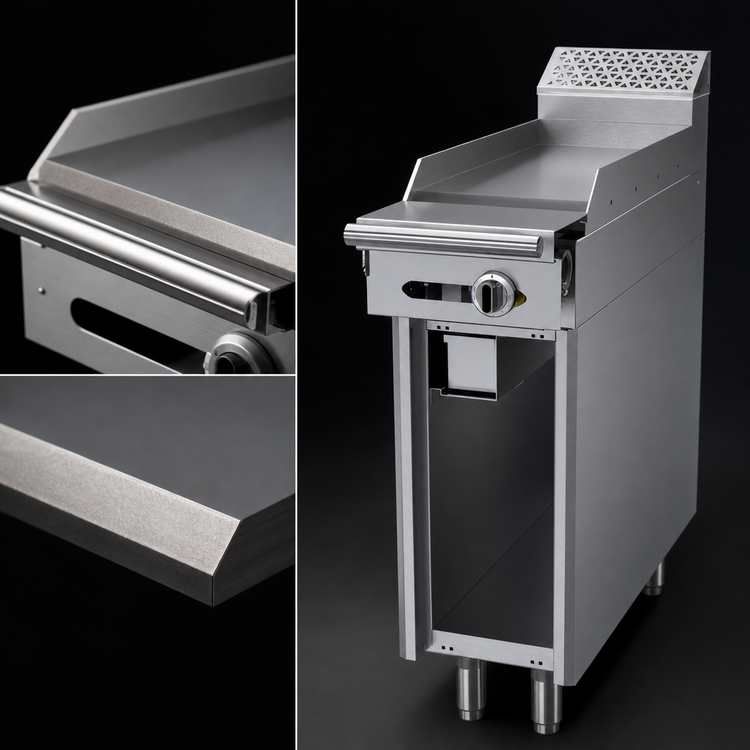Product image #4 for Garland Cuisine Series Heavy-Duty 12-Inch Gas Thermostatic Griddle Add-A-Unit Range with Open Cabinet Base