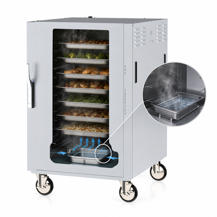 Product image #4 for Metro C5 8 Series 1/2 Height Mobile Heated Holding Cabinet with Glass Doors and Universal Wire Slides