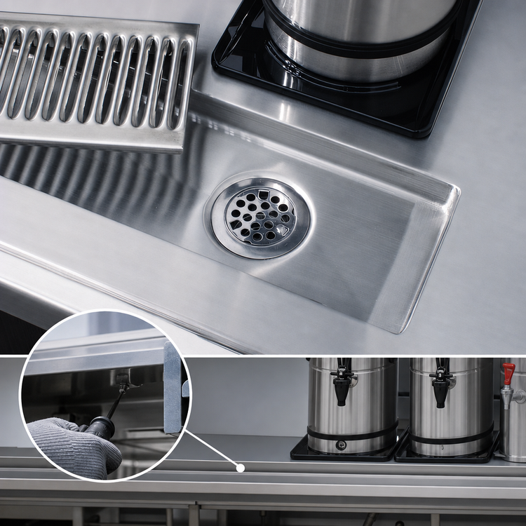 Product image #4 for Advance Tabco TA-64 Beverage Urn Trough, Factory Installation Only, Sold Per Linear Foot