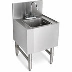 Thumbnail image #4 for Eagle Group Spec-Bar HS12-24 Freestanding Underbar Hand Sink with Gooseneck Faucet, 12" W x 24" D, 304 Stainless Steel