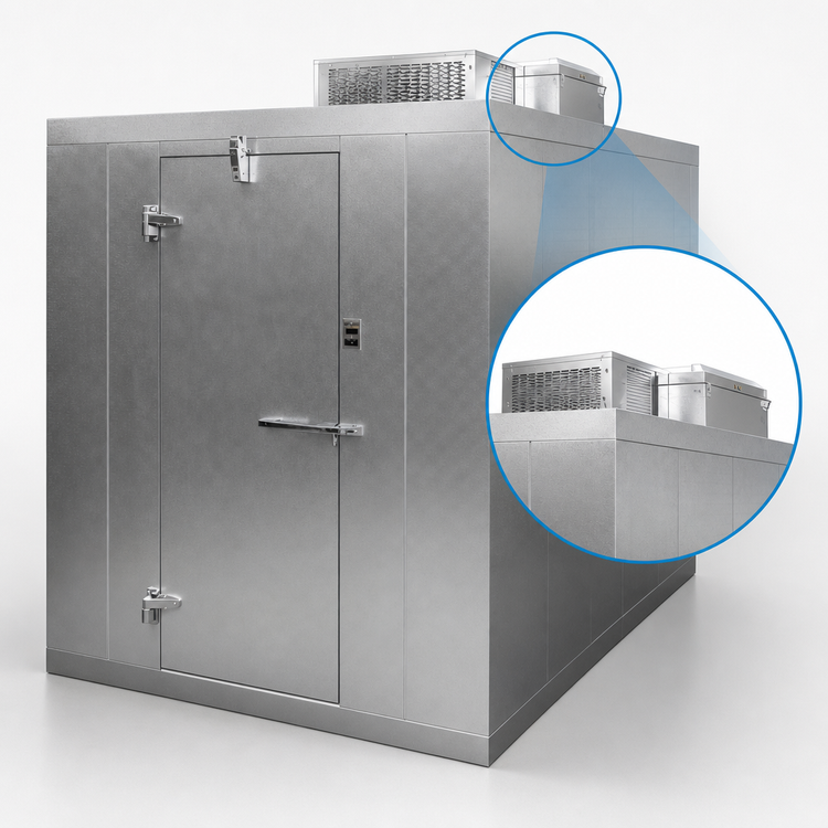 Product image #4 for Master-Bilt QS Series 10' x 14' Indoor Walk-In Cooler with Floor and R290 Capsule Pak ECO Refrigeration System