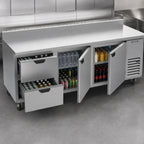 Thumbnail image #4 for Beverage Air WTRD93AHC-2 Three-Section Worktop Refrigerator, 93-Inch, 29.7 Cu. Ft., 2 Doors and 2 Drawers