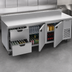 Thumbnail image #4 for Beverage-Air Stainless Steel Three-Section Worktop Refrigerator with 2 Drawers and 2 Doors, 93-Inch Wide